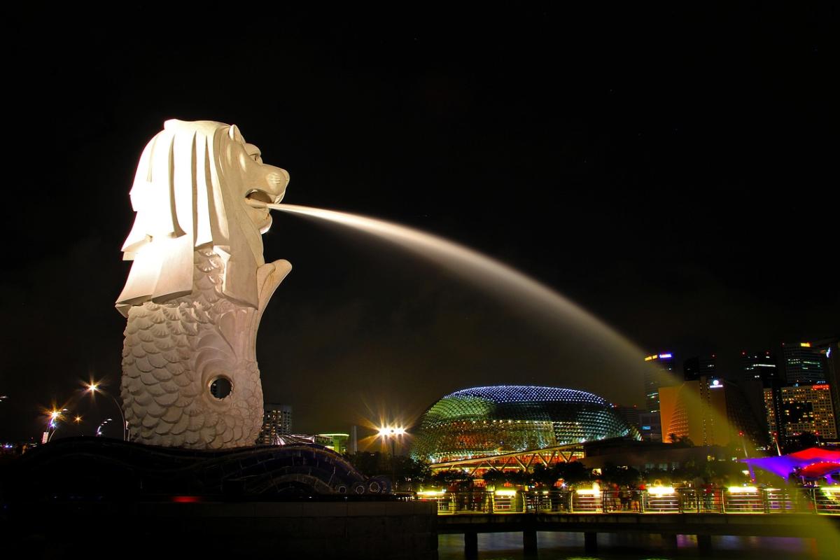 Nachtfotografie in Marina Bay